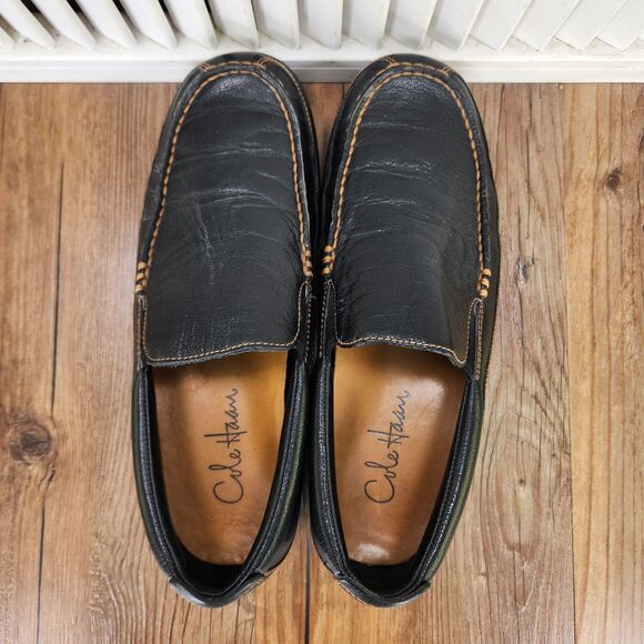 Cole Haan Tucker Venetian Slip On Loafers Mens Sz 8 M Black Leather Shoes C03557 main image 7